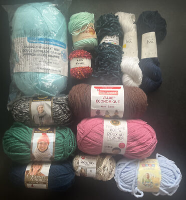 Lot of  13 Yarn Skeins LION BRAND Klaus Koch LITTLE FLOWERS Various Colors 4lbs