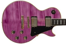 Guitar Skin Axe Wrap Reskin Electric Bass Reface DIY Purple Pink Flame Top 174