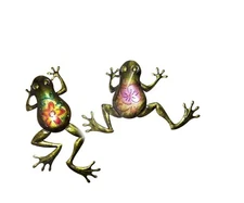 Set of 2 FROGS Metal Wall Hangings