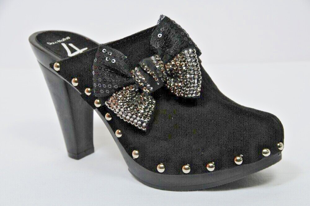 Zoccoli chiusi in punta sabot tacco alto pelle scamosciata Passi