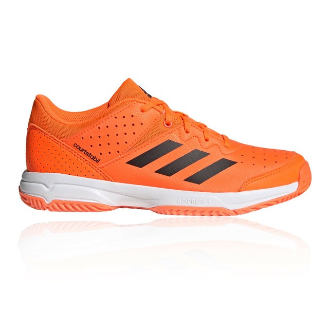 adidas Boys Court Stabil Shoes Sneakers Trainers Orange Sports Tennis