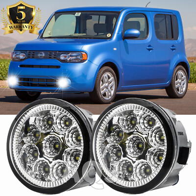 Pair Of Fog Lights For Nissan Cube 2009-2012 - Halogen, 4300K Yellow, H11 Bulbs Included