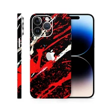 Phone Skins Vinyl Wrap Red & Black Paint Splatter  Decal