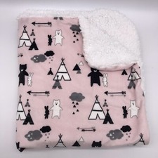 Blankets  Beyond Black Bear Lovey Security Blanket Teepees Arrows Sherpa F9