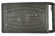 Vintage Wells Fargo  Company Bankers  Forwarders Since 1852 Train Belt Buckle