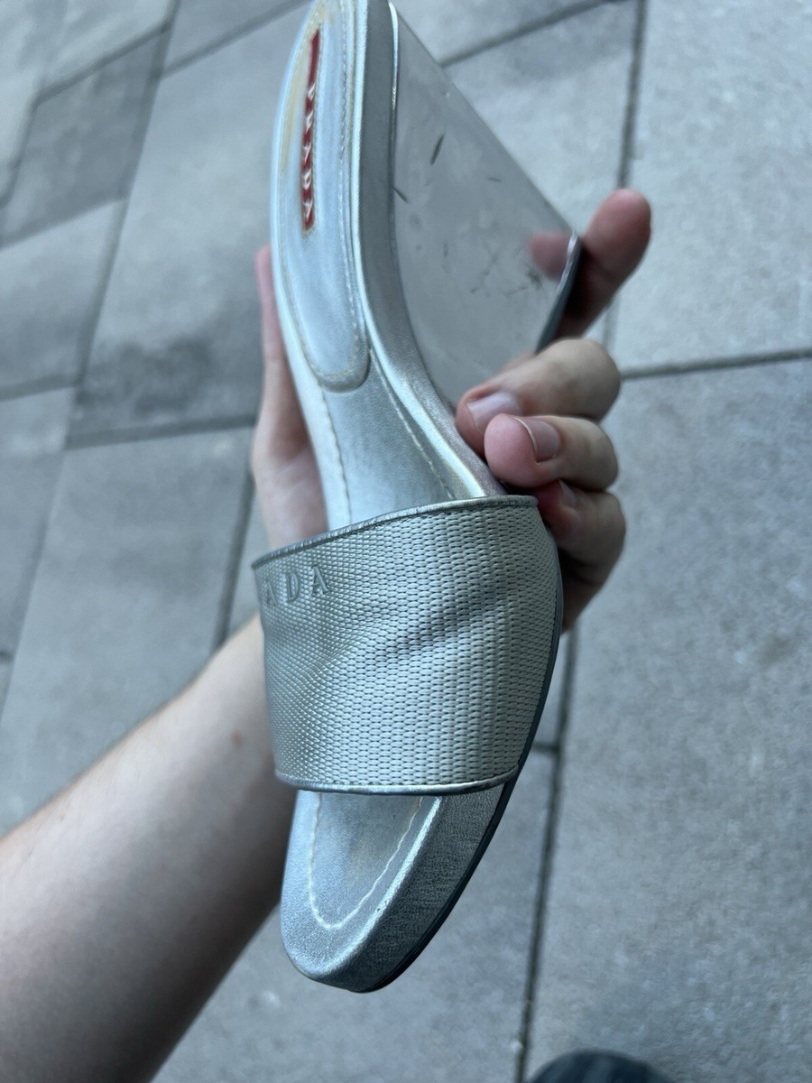 セール★PRADA★G503 Burgundy-Silver Patent leather and technical fabric Prada