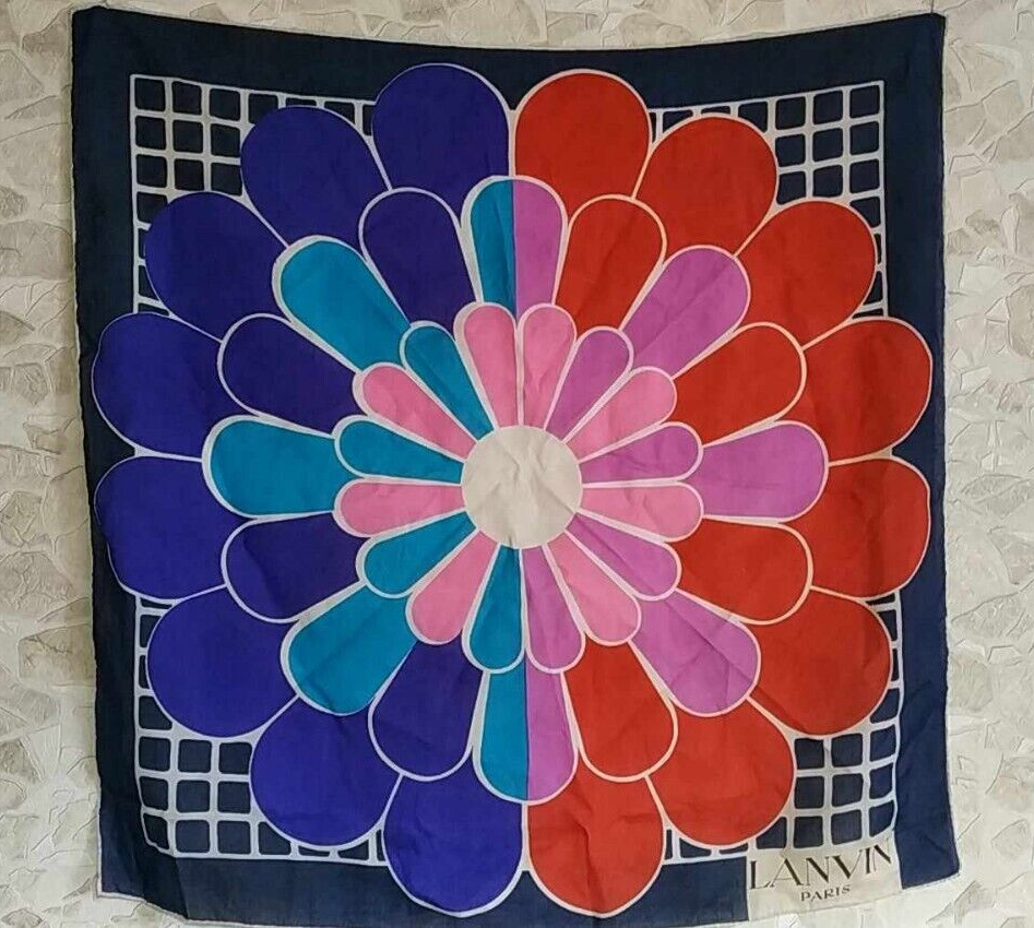 Vintage Lanvin Paris Scarf 57-57 CM Classic French Style-image