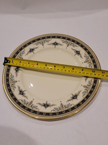 MINTON Grasmere 10.5" Dinner Plate Bone China, Gold Trim, Blue Border. Read - Picture 6 of 6