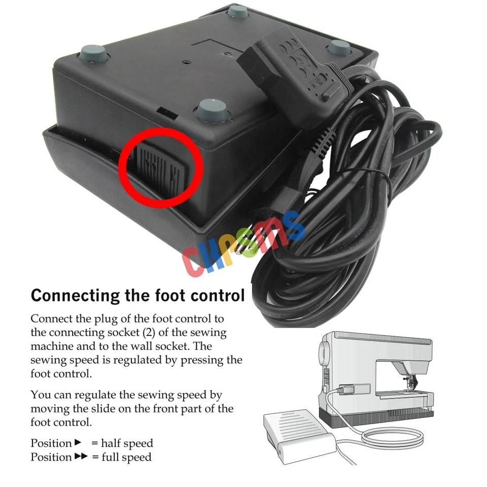 Foot Control FOR PFAFF 1047,1051,907 917 927 Hobbymatic,Select 2.0 3.0 4.0 4.2 - Image 3 of 4