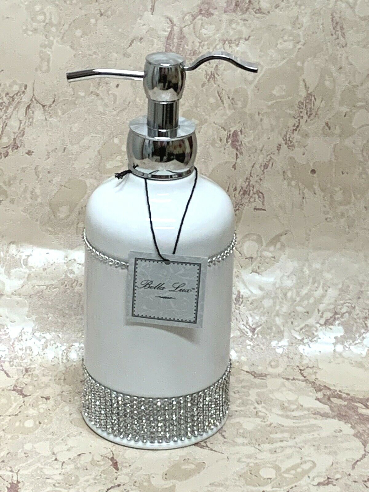 bella lux outdoor living on Bella Lux Ceramic White Crystal Rhinestone Pump Dispenser Bath Accessory Nwt Ebay