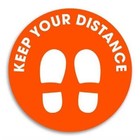Durus Keep Your Distance Outdoor Floor Sign School Kids Orange Social Distancing