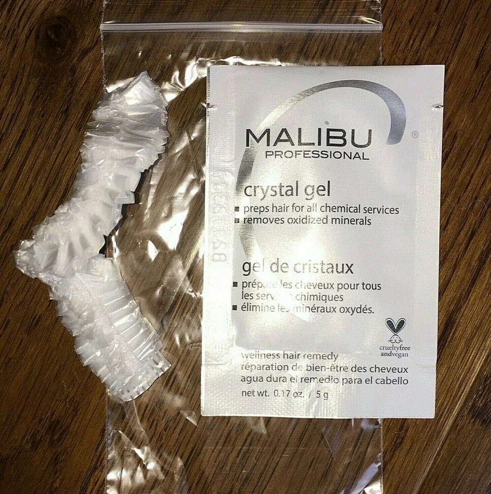 Pacote e tampa de gel cristal Malibu remover manchas descoloração preparação de cor de cabelo antigo - Imagem 3 de 4