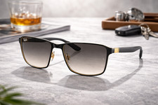 Ray-Ban RB3721 187 11 Black Gold Grey Gradient Unisex Sunglasses