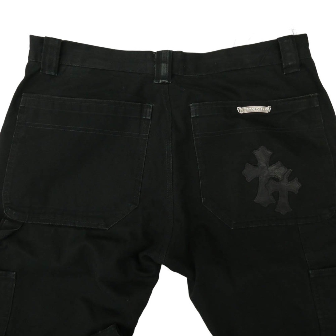 CHROME HEARTS CARPENTER CNVS CRS Leather Cross Patch Cotton Canvas Used LIFE-0 thumbnail 5