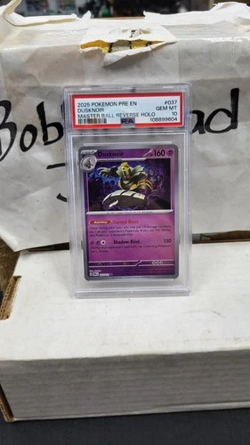 2025 DUSKNOIR MASTER BALL REVERSE HOLO PRISMATIC EVOLUTIONS POKEMON PSA 10 #037