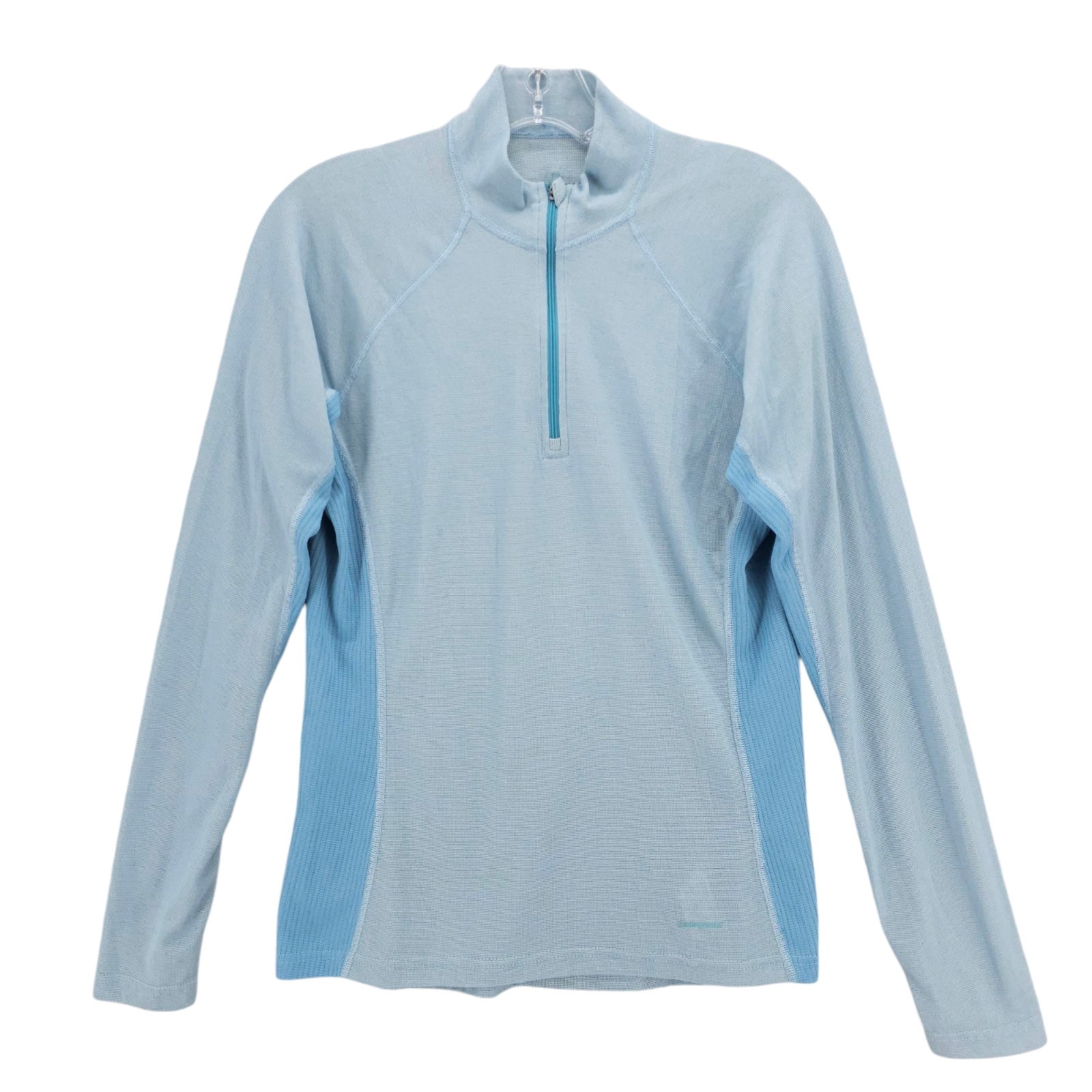 PATAGONIA Womens 1/4 Zip Capilene Base Layer Style 44860 Blue Colorblock MEDIUM