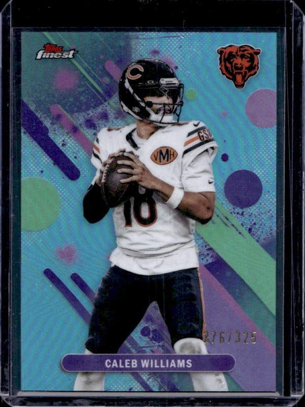 2025 Topps Finest Caleb Williams Sky Blue Refractor #/325 Bears