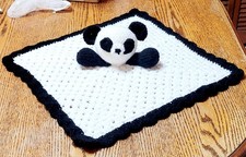 Handmade Crochet Panda Bear Baby Security Blanket Made By Seller