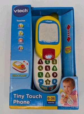 New VTech Tiny Touch Phone-Teaches Numbers Shapes Animals Music-6 To 36 Months