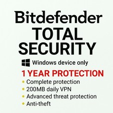 Bitdefender Total Security 2026 - 1 Year 1 Windows Device