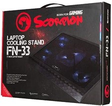 BASE RAFFREDDAMENTO NOTEBOOK 17" 4 VENTOLE 140MM SILENZIOSA MARVO FN-33BL