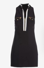 Boston Proper Sleeveless Chic Zip Dress Black/White Size XS NWT! Collar ZipFront