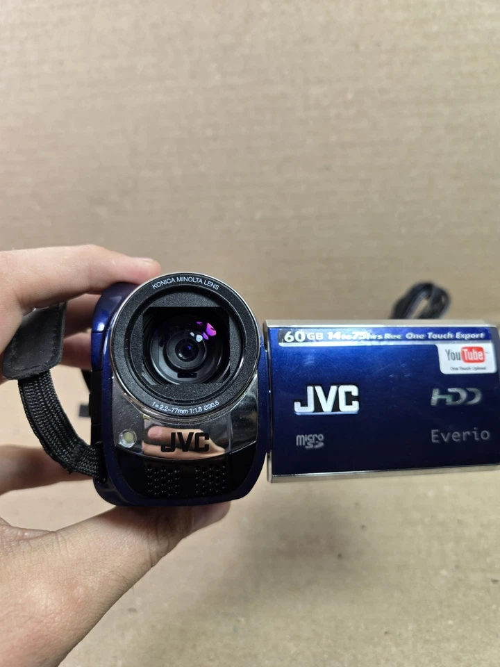 JVC Camcorder Everio GZ-MG630AU 60GB HDD Digital Video Camera Blue Used Tested  - Image 2 of 4