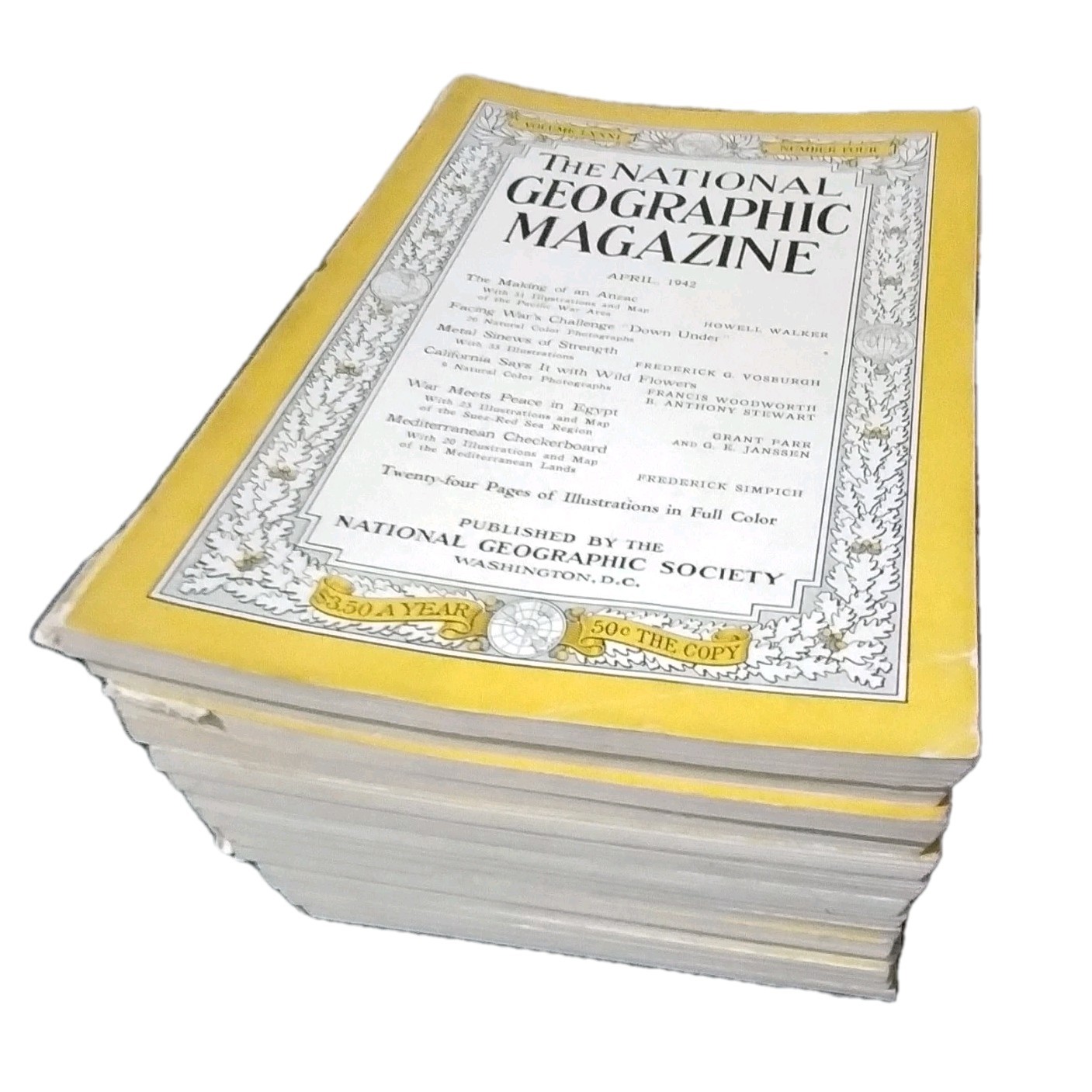 14 Vintage  National Geographic Magazine Books Various Years Volumes See Photo