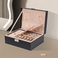 Large Portable Jewelry Box Organizer Watch Necklace Ornament Case Travel Storage