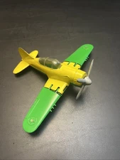 Vintage Hubley Airplane F2A Brewster Buffalo Die Cast Metal Folding Wing Kiddie