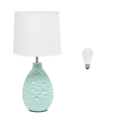 Simple Designs LT2003-BLU-LB 14.17'' Textured Stucco Ceramic unspecified, Blue