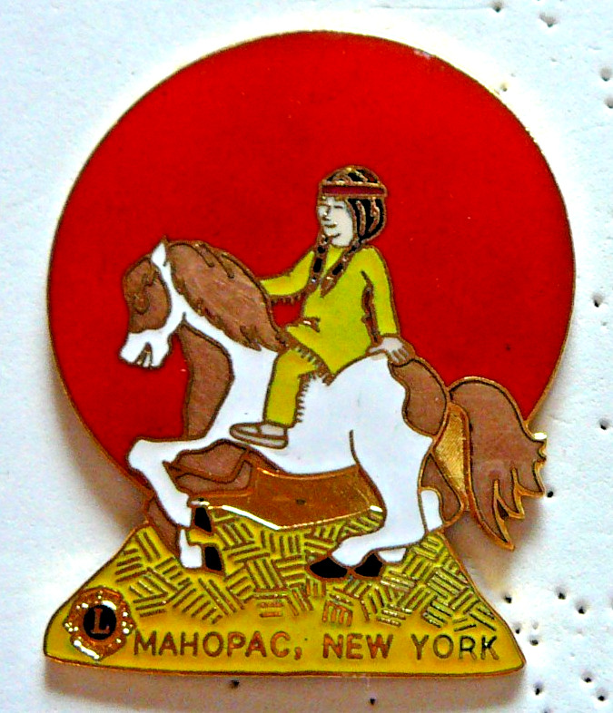 Lions Club Pins - MAHOPAC, NY INDIAN on HORSEBACK