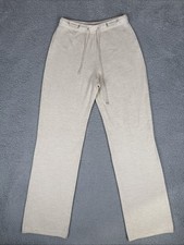 St. John Sport Pants Beige Wool Blend Drawstring Straight Leg Casual PETITE