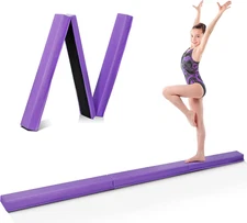 9Ft Folding Gymnastics Balance Beam Low Floor Balance Beam Bar with Anti-Slip Ba