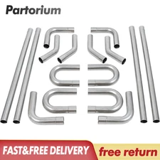 2 Inch Custom Exhaust Tubing Mandrel Bend Pipe Straight & U-Bend Kit 16Pcs