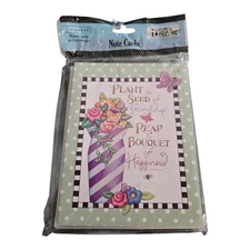 Mary Engelbreit Note Cards Seeds Of Friendship Bouquets of Happiness 8CT 