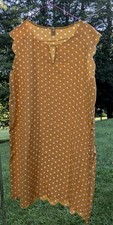Shein Dress Sz XL Mustard Yellow White Polka Dots Sleeveless EUC