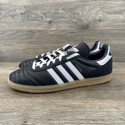 Adidas Samba JP Mens 11.5 Black White Gum Leather Retro Sneakers ID2054