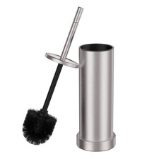 Brushed Nickel Toilet Brush and Holder Set, 304 Stainless Steel Toilet Brush ...