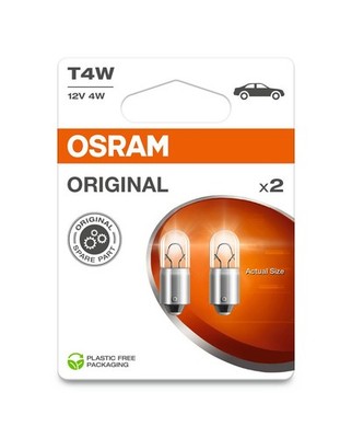 2 Glühlampen für Blinkleuchte T4W 12V 4W BA9s OSRAM passend für diverse PKW