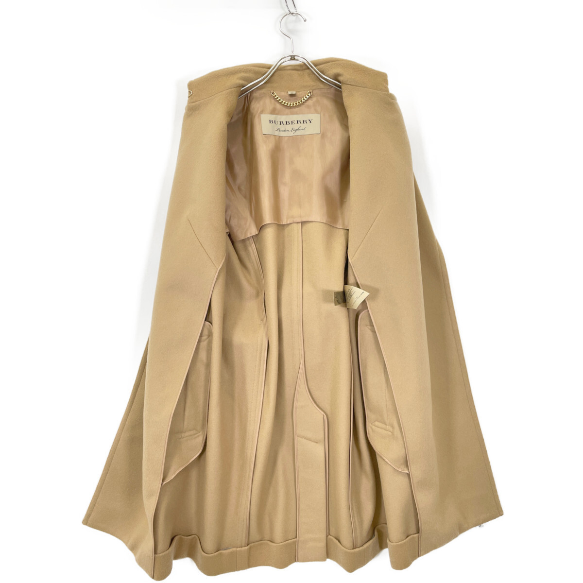 BURBERRY 8022051 Beige Wool Cashmere Belt Trench Coat Beige 8 Coat  