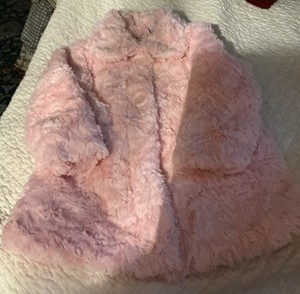 Toddler Girls OR Dolls Faux Fur  Pink Satin Lined Winter Coat 24M New