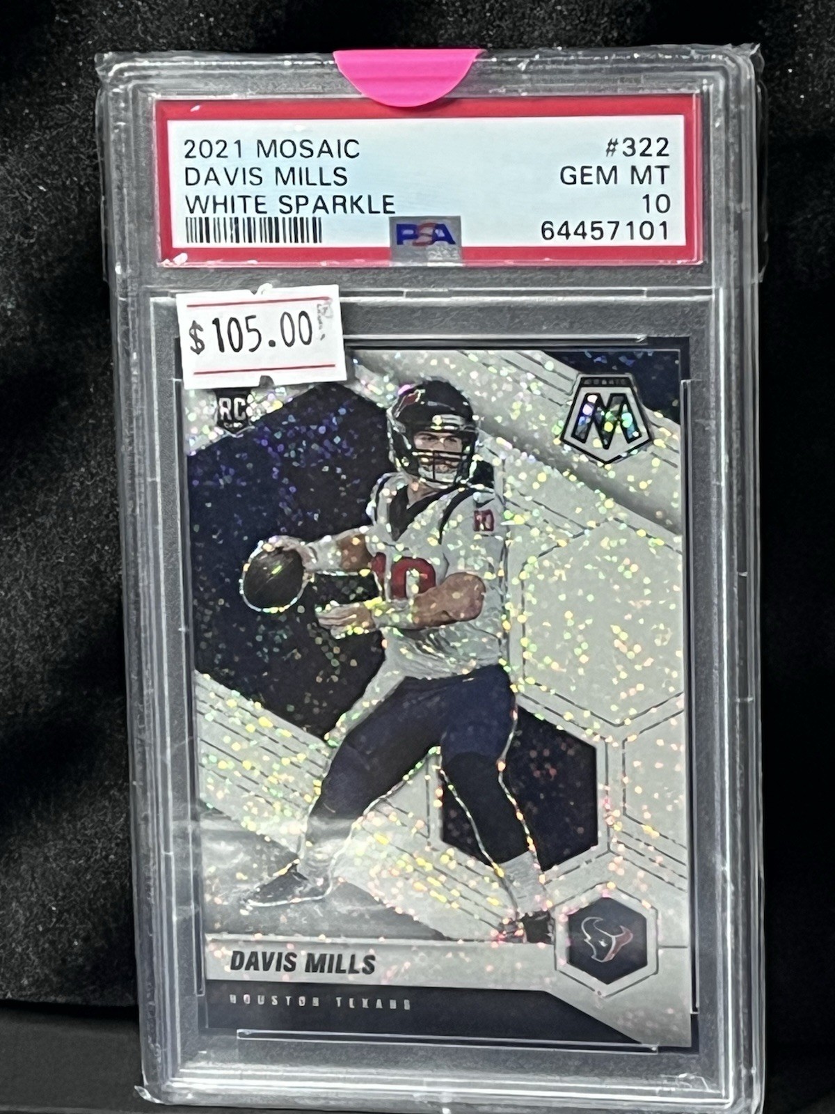 2021 Panini Mosaic - Rookies Davis Mills #322 White Sparkle Prizm (RC)