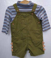 CARTER'S BIB CROTCH SNAP SHORTS LONG SLEEVE TURTLE NECK TOP SZ 12 MO