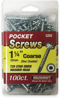 #ad 5202 Wood Pocket Hole Screws #7 X 1 1 4quot; Washer Head with Coarse Thread 100Pc $11.75