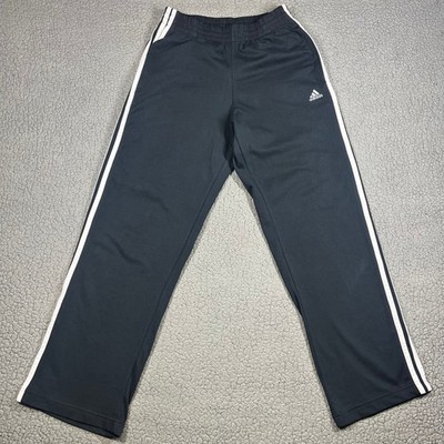 Adidas Mens Climalite Cotton Track Pants Black White Stripe Size Small 5906