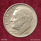 1951-S Roosevelt Dime (Circulated) Grade: AU