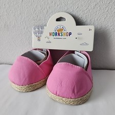 Build A Bear BAB Shoes Pink Rope Canvas Slides Flats Stuffed Animal Accessories