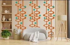 Mid-Century Modern Atomic Age Wall Decal | Retro Home Decor, 80” H x 22” W”