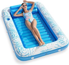 Inflatable Tanning Pool Lounger Float - Jasonwell 4 in 1 Sun Tan Tub Sunbathing
